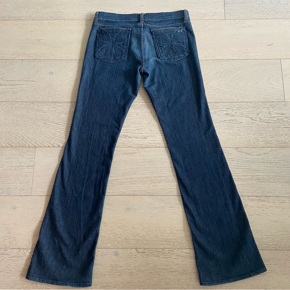 HABITUAL Low Rise Bootcut Jeans Size 30 Dark Wash 34.5” Inseam Y2K EUC USA - Picture 3 of 12
